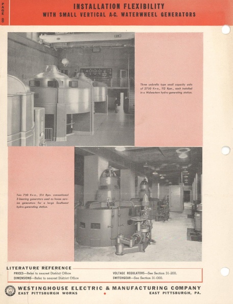 Westinghouse generators and Woodward gateshaft type water wheel turbine governors.jpg